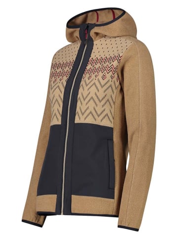 CMP Fleecejacke in Beige/ Schwarz