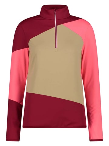 CMP Fleecepullover in Rot/ Pink/ Beige