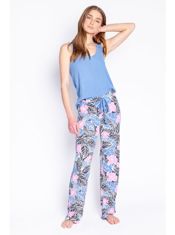 PJ Salvage Pyjama-Hose in Blau/ Rosa/ Schwarz