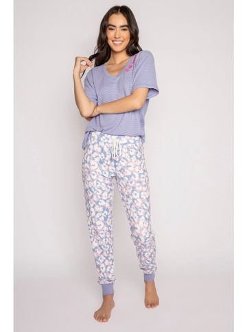 PJ Salvage Pyjama-Hose in Weiß/ Rosa/ Lila