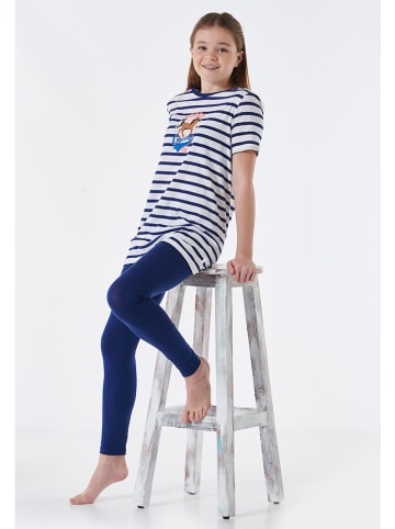 Schiesser Pyjama donkerblauw/wit