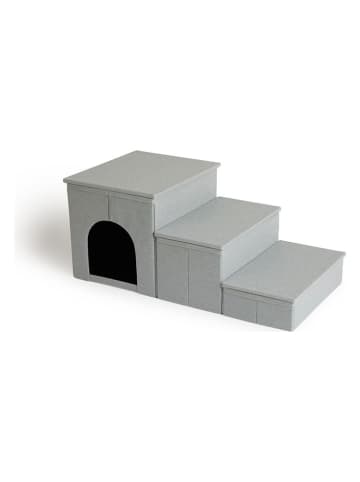 Lifa Living Schody w kolorze szarym dla zwierząt - 70 x 30 x 35 cm
