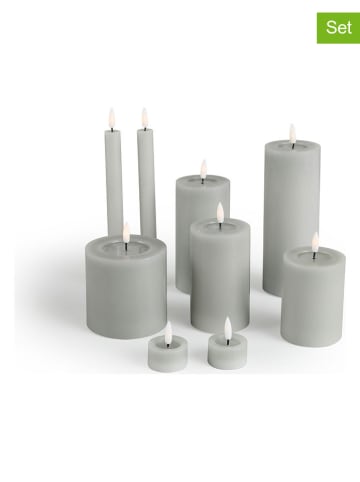 Lifa Living 9er-Set: LED-Kerzen in Hellgrau