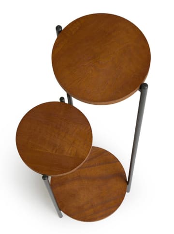 Lifa Living Plantenstandaard "Julie" zwart/bruin - (B)30 x (H)84 x (D)26 cm