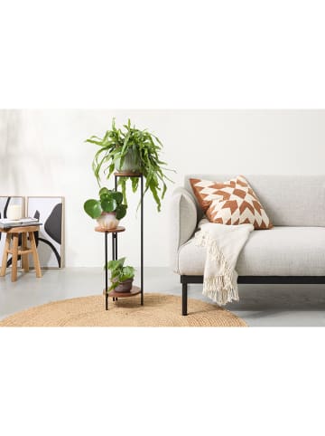 Lifa Living Pflanzenständer ''Julie'' in Schwarz/ Braun - (B)30 x (H)84 x (T)26 cm