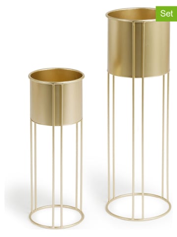 Lifa Living 2er-Set : Pflanzenständer ''Mila'' in Gold