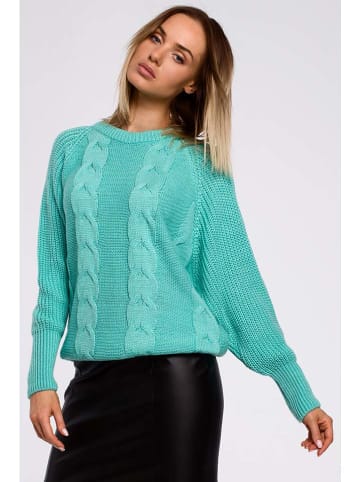 made of emotion Sweter w kolorze turkusowym
