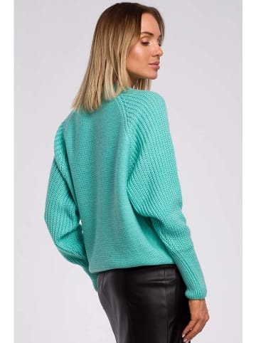 made of emotion Sweter w kolorze turkusowym
