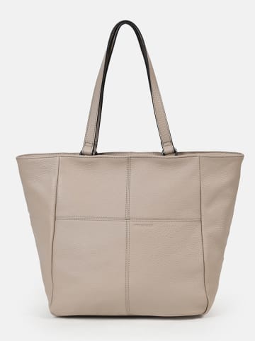 FREDs BRUDER Skórzany shopper bag w kolorze beżowo-szarym - 30 x 43 x 16 cm