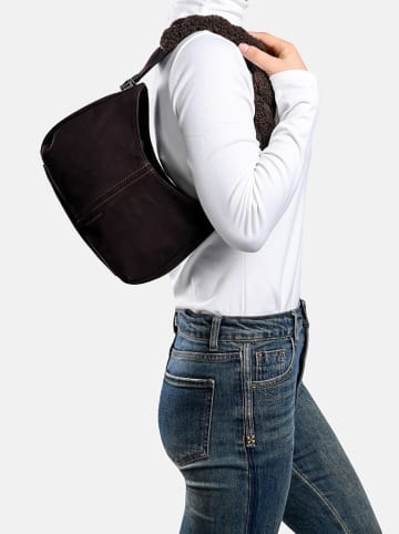 FREDs BRUDER Leder-Schultertasche "Soft Soul" in Aubergine - (B)27 x (H)20 x (T)6 cm