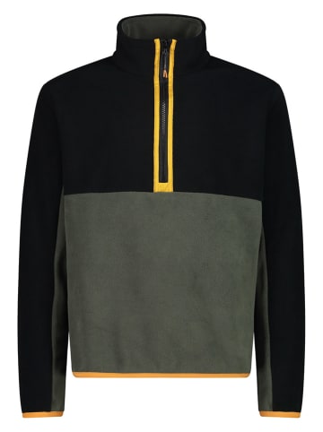 CMP Fleecepullover in Khaki/ Schwarz