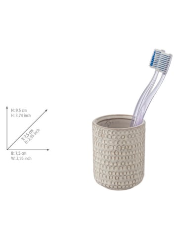 Wenko 2er-Set: Zahnputzbecher ''Pergole'' in Beige - (H)9,5 x Ø 7,5 cm