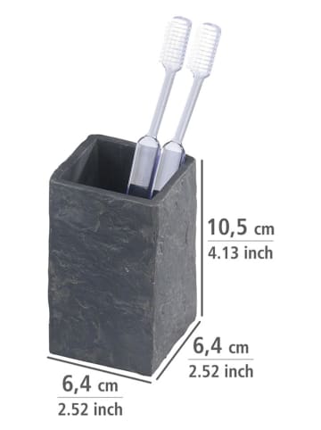 Wenko Zahnputzbecher ''Slate'' in Anthrazit - (B)6,4 x (H)10,5 x (T)6,4 cm