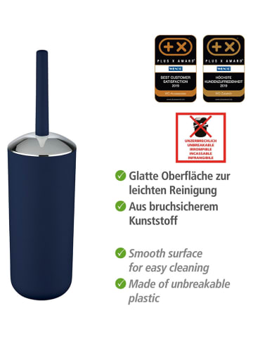 Wenko Toiletborstelgarnituur ''Brasil'' donkerblauw - (H)37 cm
