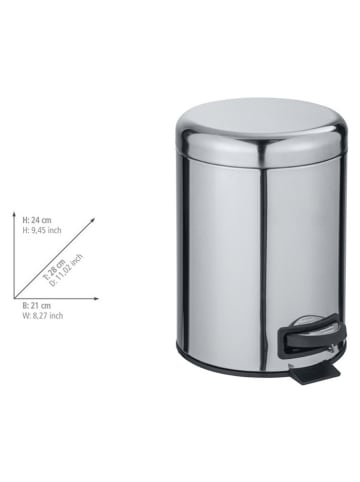 Wenko Pedaalemmer ''Leman'' zilverkleurig - 5 l