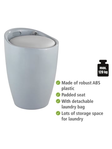 Wenko Badkruk "Candy" grijs - (H)50,5 x Ø 36 cm