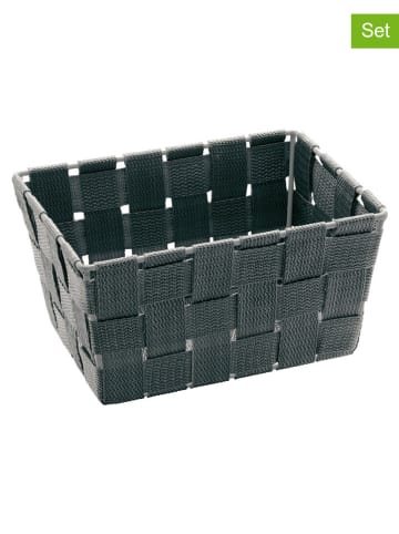 Wenko 2er-Set: Aufbewahrungsboxen ''Adria'' in Grau - (B)19 x (H)9 x (T)14 cm