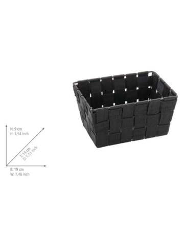 Wenko 2-delige set: opbergboxen ''Adria'' zwart - (B)19 x (H)9 x (D)14 cm