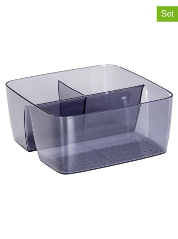 Wenko 2er-Set: Aufbewahrungsboxen ''San Diego'' in Grau - (B)15,5 x (H)7 x (T)15,4 cm