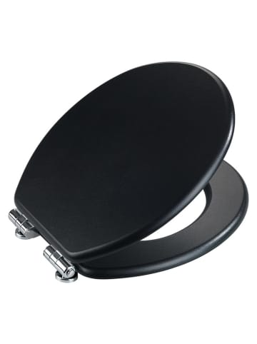 Wenko Easyclose-toiletbril "Cuero" zwart