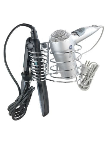 Wenko Föhn- & Glätteisenhalter in Silber - (B)21 x (H)11,5 x (T)12 cm