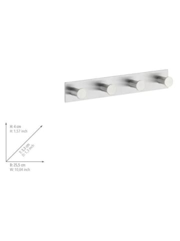 Wenko Haakstrip ''Quadro'' zilverkleurig - (L)25,5 x (B)1,57 cm