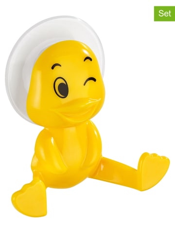 Wenko 2-częściowy zestaw "Duck" w kolorze żółtym - Ø 9 cm