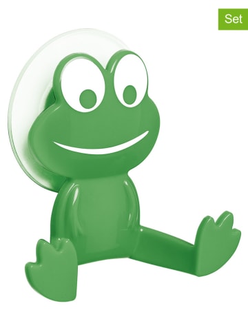 Wenko 2er-Set: Saughaken ''Frog'' in Grün- Ø 9 cm