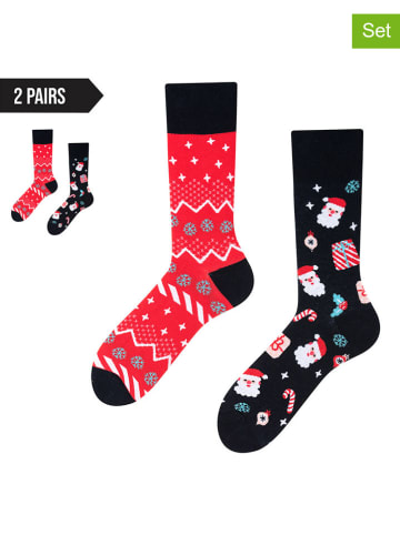 TODO SOCKS Skarpety (2 pary) w kolorze granatowo-czerwonym