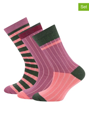 ewers 3er-Set: Socken in Lila/ Rosa/ Grün