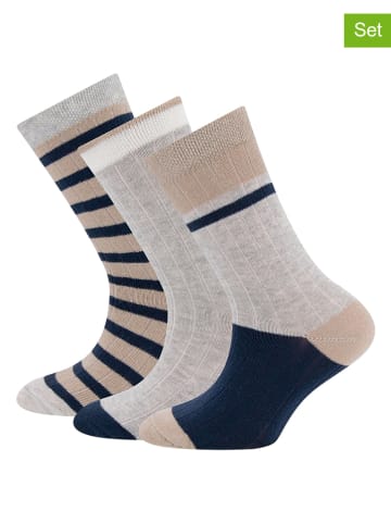 ewers 3er-Set: Socken in Beige/ Hellgrau/ Dunkelblau