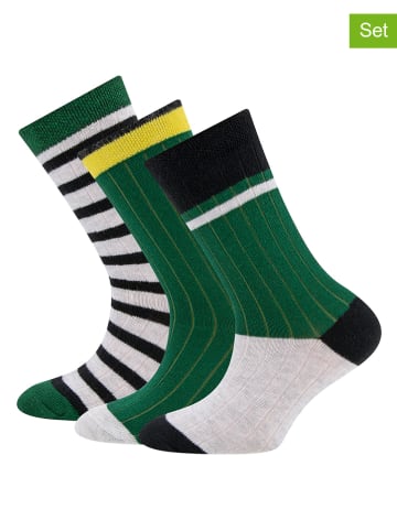 ewers 3er-Set: Socken in Grün/ Weiß/ Schwarz