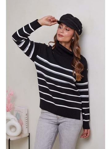 Soft Cashmere Golf w kolorze czarno-białym