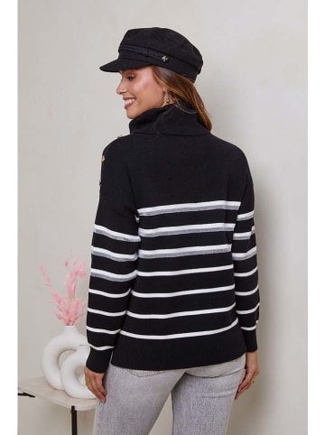 Soft Cashmere Golf w kolorze czarno-białym