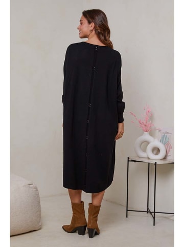 Soft Cashmere Sukienka dzianinowa w kolorze czarnym