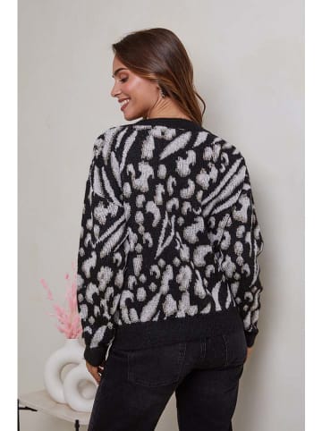 Soft Cashmere Pullover in Schwarz/ Grau