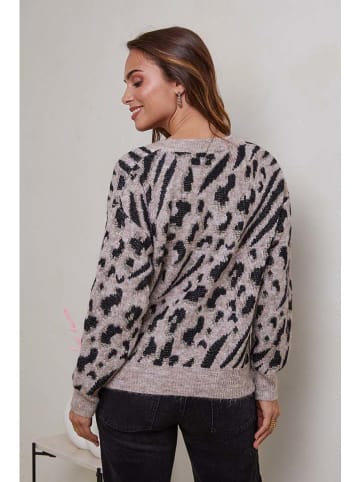 Soft Cashmere Trui grijs/zwart