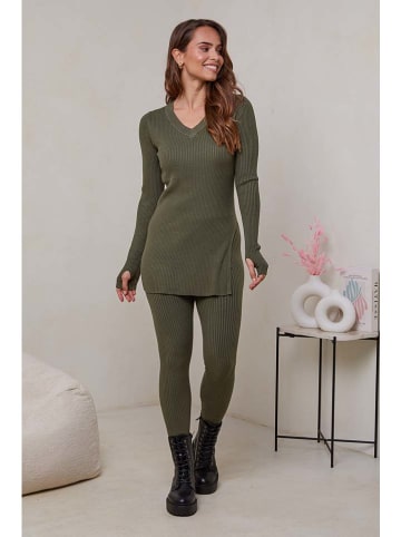 Soft Cashmere 2-częściowy zestaw w kolorze khaki