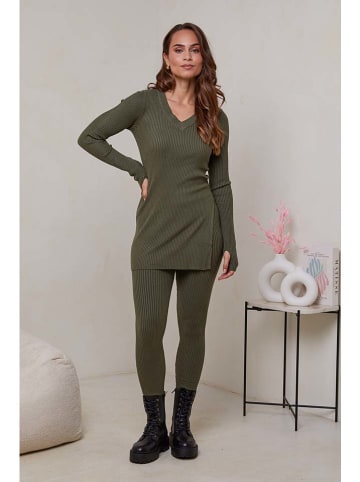 Soft Cashmere 2-częściowy zestaw w kolorze khaki