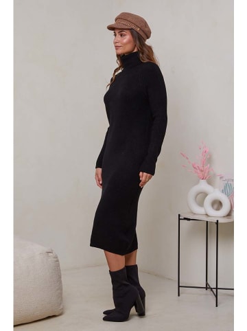 Soft Cashmere Sukienka dzianinowa w kolorze czarnym