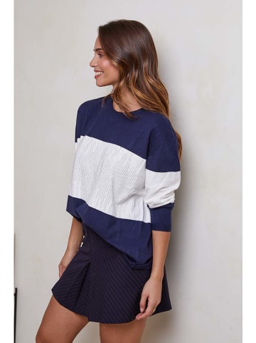 Soft Cashmere Sweter w kolorze granatowo-białym