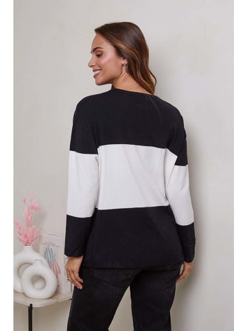 Soft Cashmere Trui zwart/wit