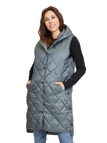 AMBER & JUNE Doorgestikte bodywarmer grijs