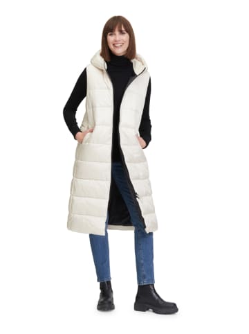 AMBER & JUNE Doorgestikte bodywarmer crème