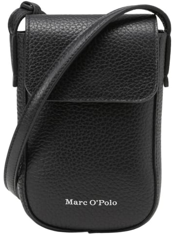 Marc O´Polo Skórzana torebka "Becky" w kolorze czarnym na telefon - 13 x 19 x 4 cm