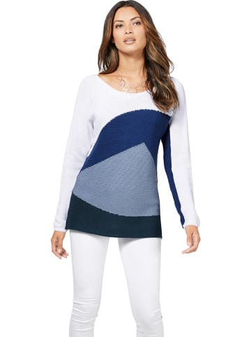 WITT WEIDEN Pullover in Weiß/ Blau