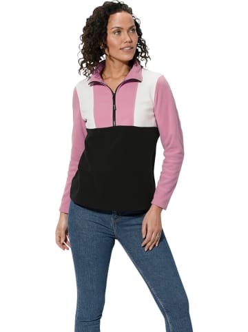 WITT WEIDEN Fleecepullover in Schwarz/ Rosa/ Weiß