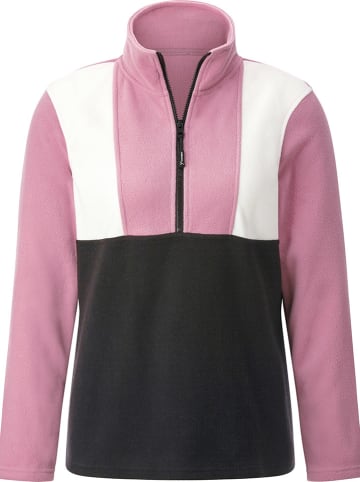 WITT WEIDEN Fleecepullover in Schwarz/ Rosa/ Weiß