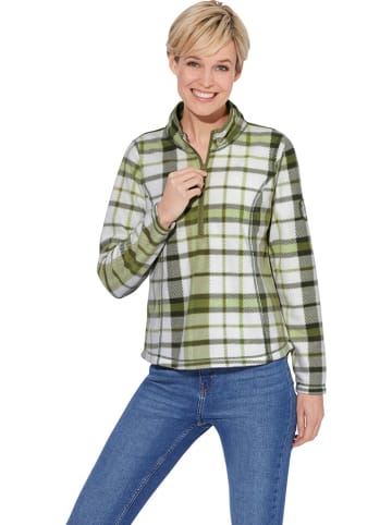 WITT WEIDEN Fleecepullover in Weiß/ Grün