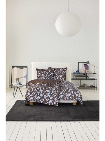 ESPRIT Satijnen beddengoedset "Noel" lichtblauw/bruin
